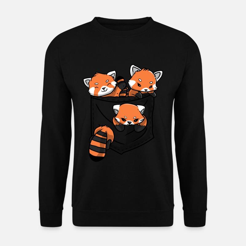 Roter Panda Tierliebhaber Kleiner Panda Roter Bär - Unisex Pullover - Schwarz