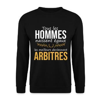 Les meilleurs deviennent Arbitres | métier - Sweat-shirt Unisexe - noir - Devant - Alina (178cm) & Michal (187cm)