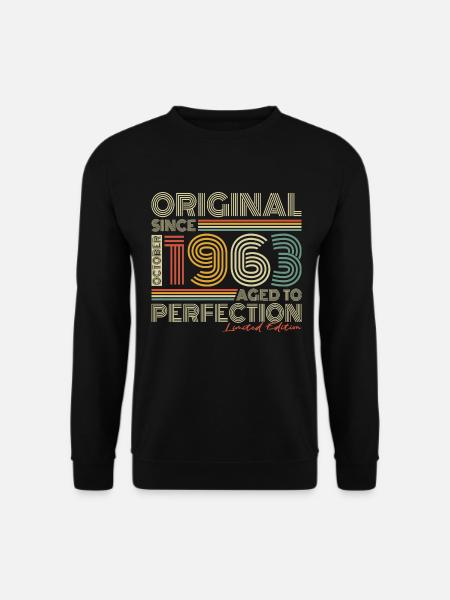 Oktober 1963 Jahrgang Vintage Retro Geburtstag - Unisex Pullover - Schwarz
