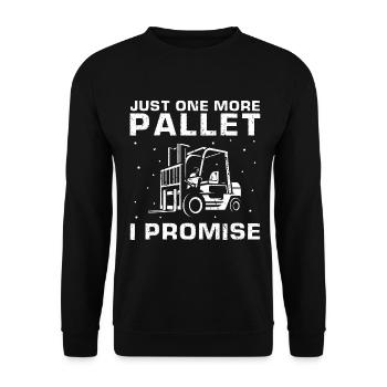 Gabelstaplerfahrer und Lagerhaus Gabestaplerfahrer - Unisex Pullover - Schwarz - Vorne - Alina (178cm) & Michal (187cm)