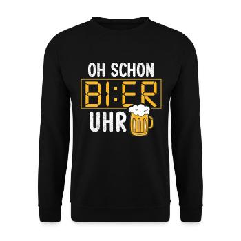 Cool Beer Dictons - Oh, déjà horloge à bière, drôle - Sweat-shirt Unisexe - noir - Devant - Alina (178cm) & Michal (187cm)