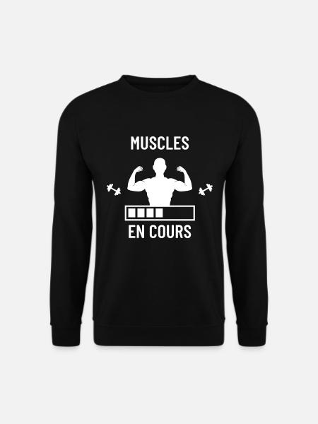 Muscles en cours (blanc) - Sweat-shirt Unisexe - noir