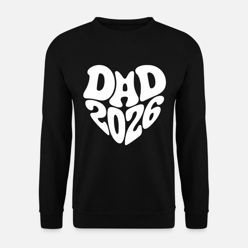 Dad 2026 Herzform Vater Baby Herz Form Papa 2026 - Unisex Pullover - Schwarz