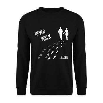 NE JAMAIS MARCHER L'HOMME ET FEMME ALONE - Sweat-shirt Unisexe - noir - Devant - Alina (178cm) & Michal (187cm)
