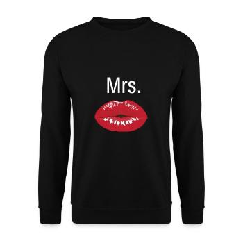 Mrs. - Unisex Pullover - Schwarz - Vorne - Alina (178cm) & Michal (187cm)