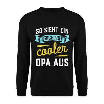 So sieht ein richtig cooler Opa aus - Unisex Pullover - Schwarz - Vorne - Alina (178cm) & Michal (187cm)