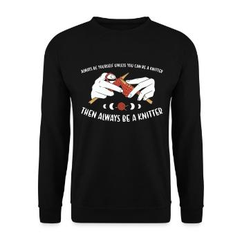 Soyez toujours vous-même Soyez toujours un tricoteur - Sweat-shirt Unisexe - noir - Devant - Alina (178cm) & Michal (187cm)