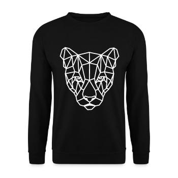 Kopf Geometrisch Jaguar - Unisex Pullover - Schwarz - Vorne - Alina (178cm) & Michal (187cm)