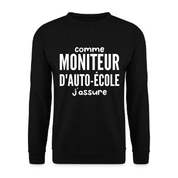 Driving School Instructor - Unisex Sweatshirt - black - Front - Alina (178cm) & Michal (187cm)