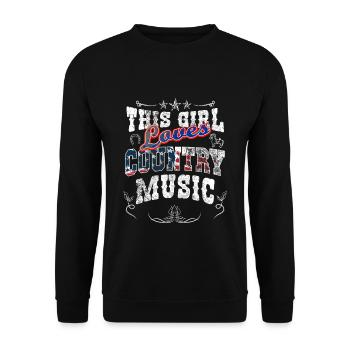 You are girl and you love country music - Unisex Sweatshirt - black - Front - Alina (178cm) & Michal (187cm)