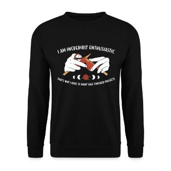 Je suis incroyablement enthousiaste à tricoter - Sweat-shirt Unisexe - noir - Devant - Alina (178cm) & Michal (187cm)