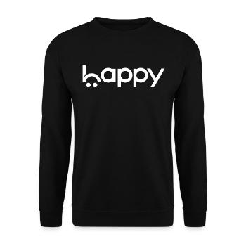 Happy - Unisex Pullover - Schwarz - Vorne - Alina (178cm) & Michal (187cm)
