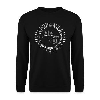 Papa Bear - Unisex Pullover - Schwarz - Vorne - Alina (178cm) & Michal (187cm)