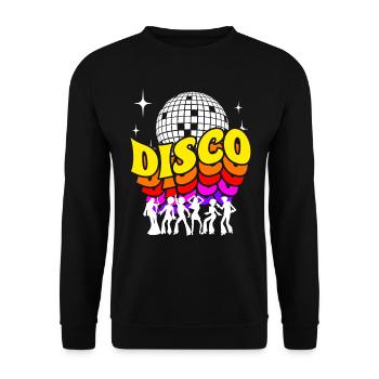 Chemise rétro Disco 70s - Sweat-shirt Unisexe - noir - Devant - Alina (178cm) & Michal (187cm)