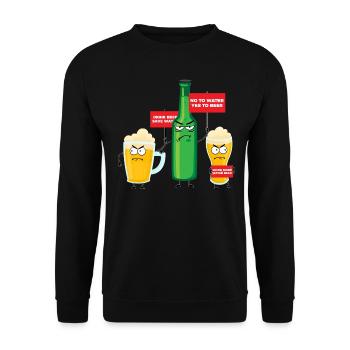 Save Water Drink Beer - Unisex Sweatshirt - black - Front - Alina (178cm) & Michal (187cm)
