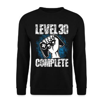 Niveau 30 Cadeau d’anniversaire complet 30 ans - Sweat-shirt Unisexe - noir - Devant - Alina (178cm) & Michal (187cm)