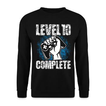 Level 10 Complete Birthday Gift 10 Years - Unisex Sweatshirt - black - Front - Alina (178cm) & Michal (187cm)