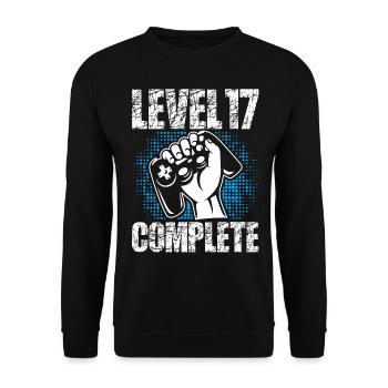 Level 17 Complete Birthday Gift 17 years - Unisex Sweatshirt - black - Front - Alina (178cm) & Michal (187cm)