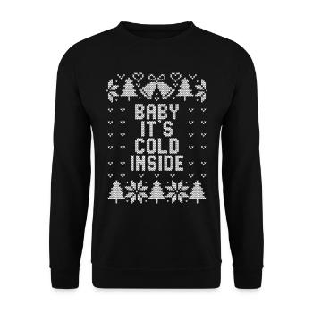 Winter - Ugly Christmas - Baby it's cold inside - Unisex Sweatshirt - black - Front - Alina (178cm) & Michal (187cm)