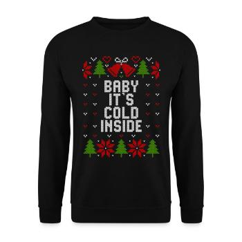Baby it's cold inside Ugly christmas Winter - Unisex Sweatshirt - black - Front - Alina (178cm) & Michal (187cm)