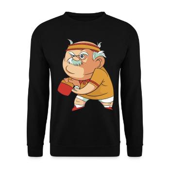 Tennis de Table Grand-père Pingpong Outfit Grand-père - Sweat-shirt Unisexe - noir - Devant - Alina (178cm) & Michal (187cm)