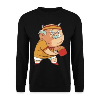 Tennis de Table Grand-père Pingpong Outfit Grand-père - Sweat-shirt Unisexe - noir - Devant - Alina (178cm) & Michal (187cm)