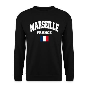 Marseille - Unisex Sweatshirt - black - Front - Alina (178cm) & Michal (187cm)