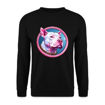Pitbull Rose - Unisex Pullover - Schwarz - Vorne - Alina (178cm) & Michal (187cm)