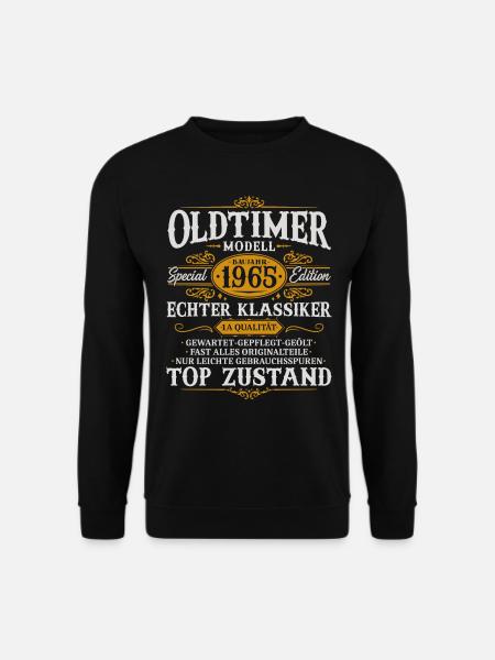 Oldtimer Baujahr 1965 Jahrgang Geburtstag Geschenk - Unisex Pullover - Schwarz