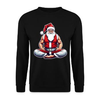 Santa Claus makes yoga - Unisex Sweatshirt - black - Front - Alina (178cm) & Michal (187cm)