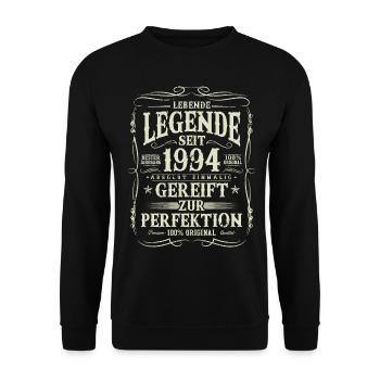 Légende depuis 1994 Cadeau d’anniversaire vintage - Sweat-shirt Unisexe - noir - Devant - Alina (178cm) & Michal (187cm)
