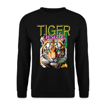 Tiger inside. - Unisex Sweatshirt - black - Front - Alina (178cm) & Michal (187cm)