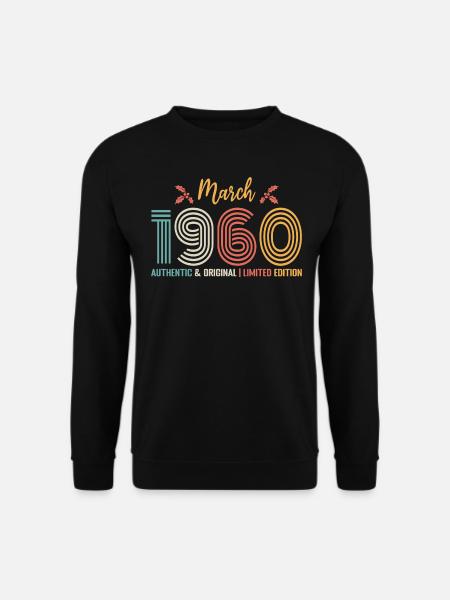März 1960 Jubiläum März 1960 Retro - Unisex Pullover - Schwarz