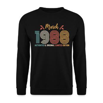 Mars 1988 anniversaire Mars 1988 rétro - Sweat-shirt Unisexe - noir - Devant - Alina (178cm) & Michal (187cm)