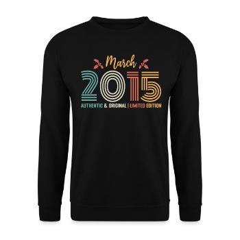 Mars 2015 anniversaire Mars 2015 rétro - Sweat-shirt Unisexe - noir - Devant - Alina (178cm) & Michal (187cm)