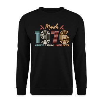 Mars 1976 anniversaire Mars 1976 rétro - Sweat-shirt Unisexe - noir - Devant - Alina (178cm) & Michal (187cm)