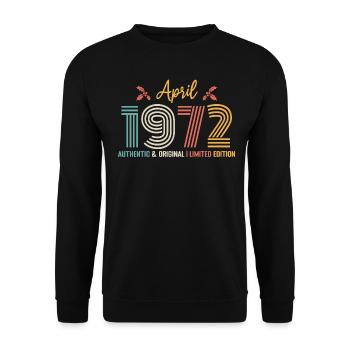 Avril 1972 anniversaire Avril 1972 rétro - Sweat-shirt Unisexe - noir - Devant - Alina (178cm) & Michal (187cm)