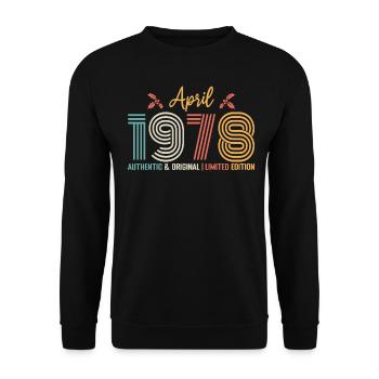 Avril 1978 anniversaire Avril 1978 rétro - Sweat-shirt Unisexe - noir - Devant - Alina (178cm) & Michal (187cm)