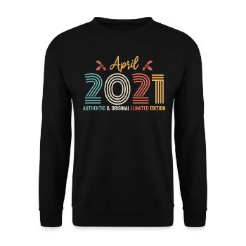 April 2021 Anniversary April 2021 Retro - Unisex Sweatshirt - black - Front - Alina (178cm) & Michal (187cm)