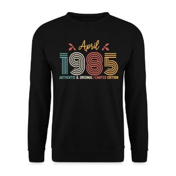 Avril 1985 anniversaire Avril 1985 rétro - Sweat-shirt Unisexe - noir - Devant - Alina (178cm) & Michal (187cm)