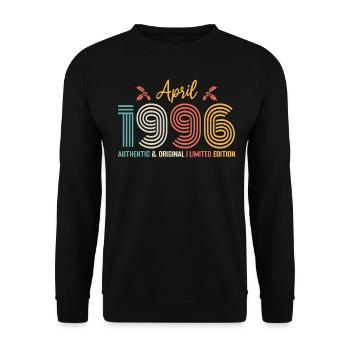 Avril 1996 anniversaire Avril 1996 rétro - Sweat-shirt Unisexe - noir - Devant - Alina (178cm) & Michal (187cm)