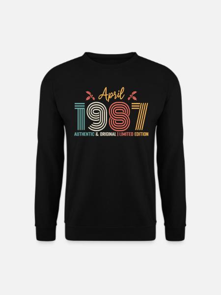April 1987 Geburtstag April 1987 Retro - Unisex Pullover - Schwarz