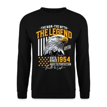 Vintage 1954 Man Myth Legend Birthday - Unisex Sweatshirt - black - Front - Alina (178cm) & Michal (187cm)