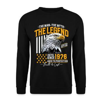 Vintage 1976 Homme Mythe Légende Anniversaire - Sweat-shirt Unisexe - noir - Devant - Alina (178cm) & Michal (187cm)