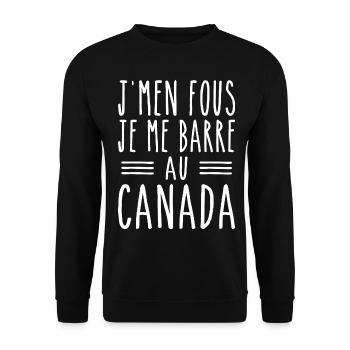 J'men fous je me barre au canada - Sweat-shirt Unisexe - noir - Devant - Alina (178cm) & Michal (187cm)
