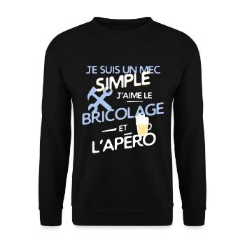 Bricolage - un mec simple - Sweat-shirt Unisexe - noir - Devant - Alina (178cm) & Michal (187cm)
