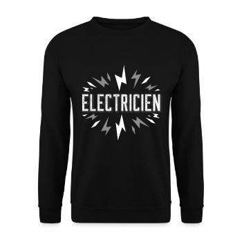 Electricien - avec éclairs - Sweat-shirt Unisexe - noir - Devant - Alina (178cm) & Michal (187cm)
