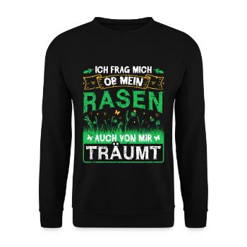 Rasen Gärtner Hobbygärtner Garten Blumen Wiese - Unisex Pullover - Schwarz - Vorne - Alina (178cm) & Michal (187cm)