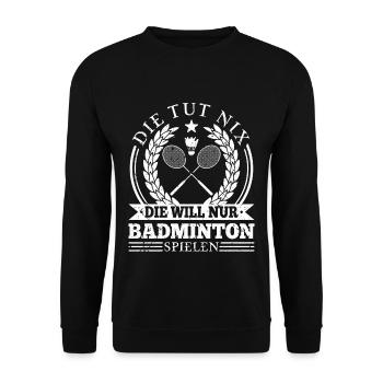Badminton Schläger Frauen Federball - Unisex Pullover - Schwarz - Vorne - Alina (178cm) & Michal (187cm)