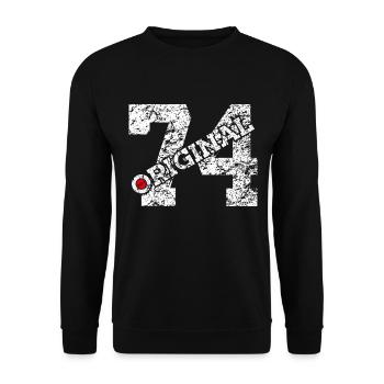 52. GEBURTSTAG 52 JAHRE ORIGINAL 1974 - Unisex Pullover - Schwarz - Vorne - Alina (178cm) & Michal (187cm)